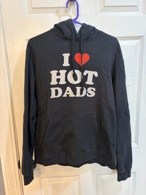 I ♥ Hot Dads Black Graphic Hoodie
